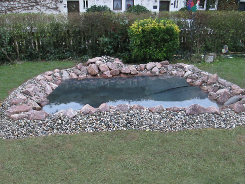 Ein Teich für die Aufnahme von Koi's ist erstellt.